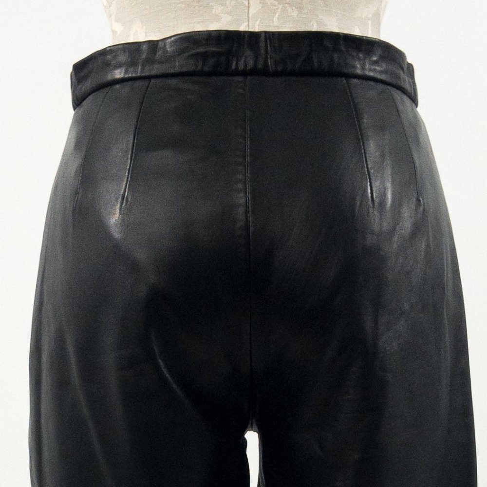 Vintage 4 Leather Highrise Straight Pants Black - Picture 2 of 11